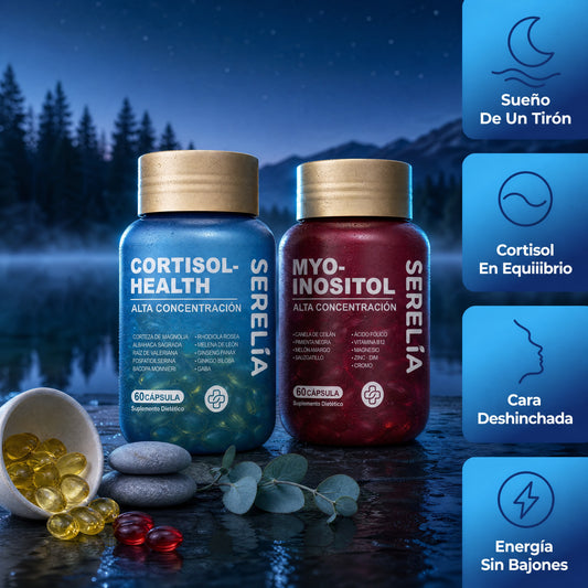 Pack Multivitamínico equilibrio de Cortisol con Myo-Inositol | Control del Estrés, Ánimo y Bienestar Diario - Serelia