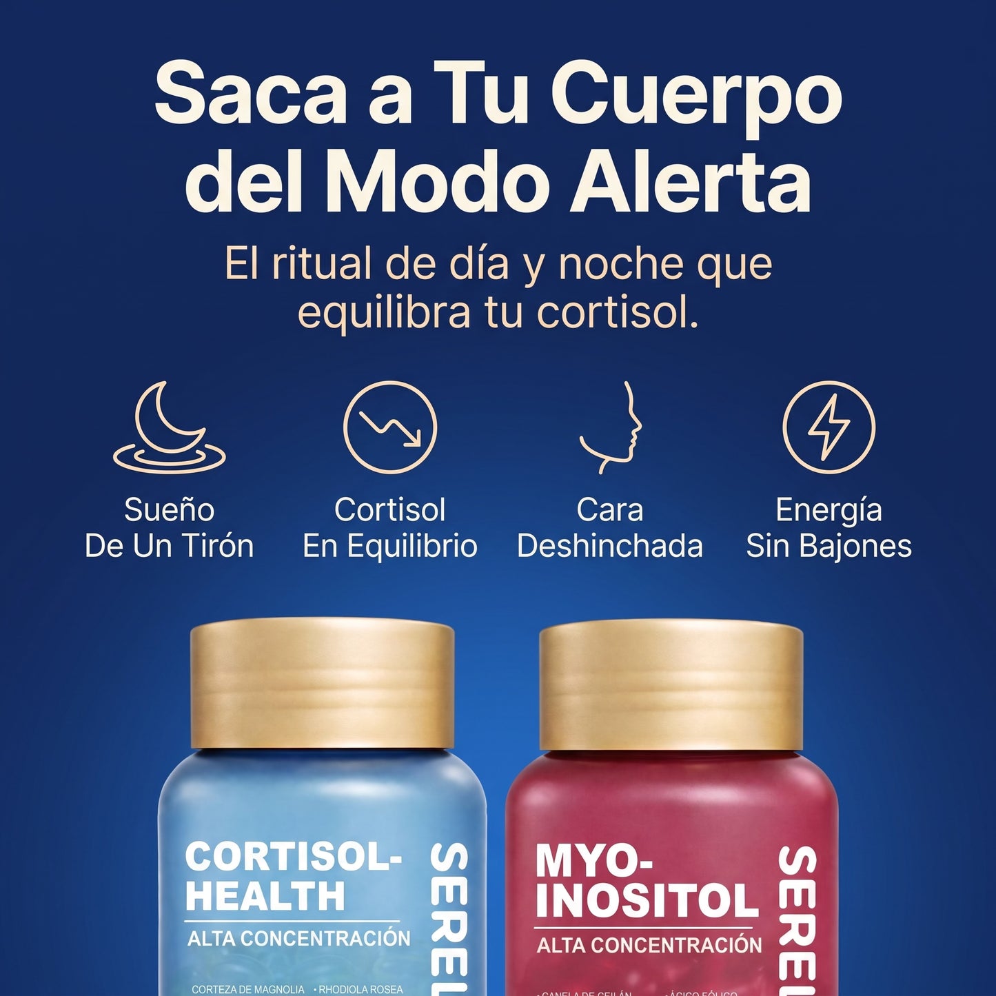 Pack Multivitamínico equilibrio de Cortisol con Myo-Inositol | Control del Estrés, Ánimo y Bienestar Diario - Serelia