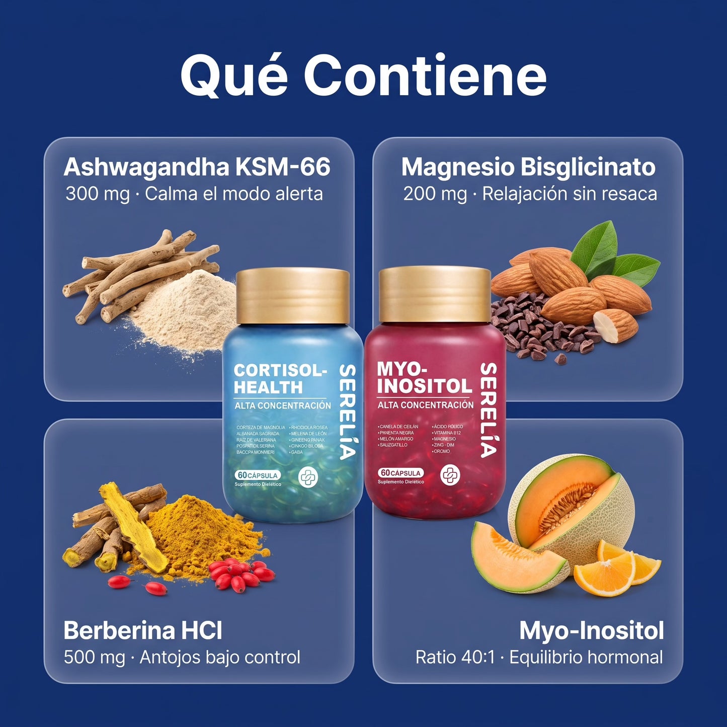Pack Multivitamínico equilibrio de Cortisol con Myo-Inositol | Control del Estrés, Ánimo y Bienestar Diario - Serelia